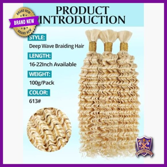 16 Inch Human Hair Extensions for Boho Braids, 100g Brazilian Virgin Curly